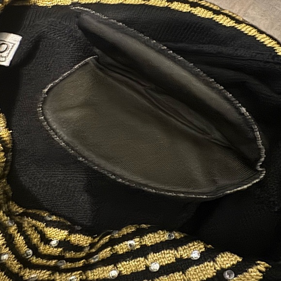 San Remo by Laura Knits Vintage 80’s Black & Gold Sweater Cardigan Size S Retro - Picture 12 of 16